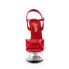 CAPTIVA-609 Plateau Sandaletten Rot/Transparent Strass | Pleaser