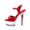 CAPTIVA-609 Plateau Sandaletten Rot/Transparent Strass | Pleaser