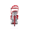 CAPTIVA-609 Plateau Sandaletten Rot/Transparent Strass | Pleaser