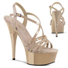CAPTIVA-613 Plateau Sandaletten Beige Strass von Pleaser