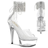 CAPTIVA-624RS Plateau Sandaletten Transparent Strass/Glitzer von Pleaser
