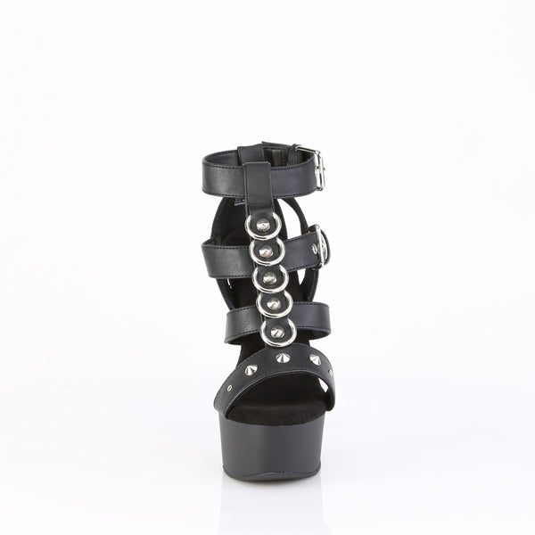 CAPTIVA-658 Plateau Sandaletten Schwarz Matt von Pleaser – Ansicht 2