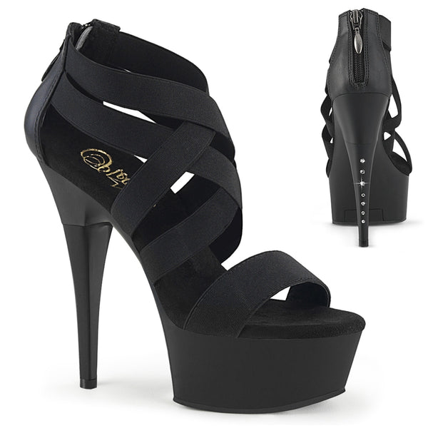 CAPTIVA-669 Plateau Sandaletten Schwarz Strass von Pleaser