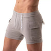 Graue verführerische Cargo Shorts mit maskulinem Schnitt von TOF Paris – Ansicht 3