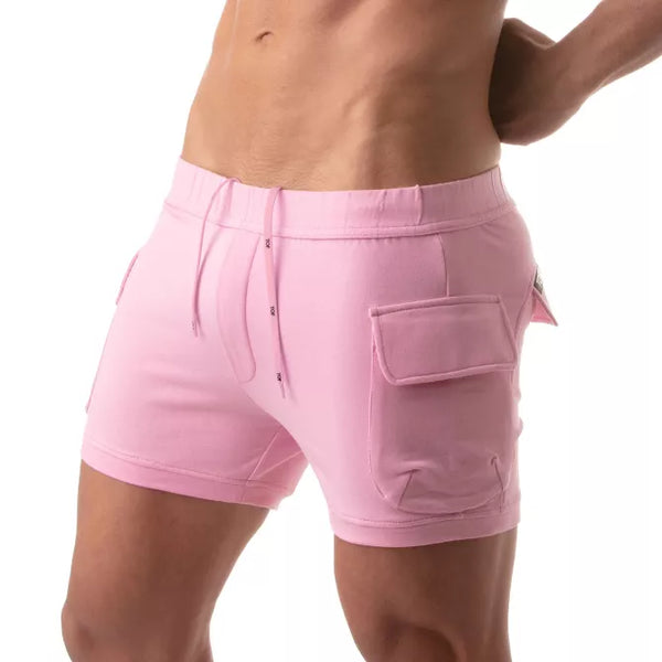 Pinke aufregende Cargo Shorts für provokante Streetwear Styles von TOF Paris – Ansicht 5