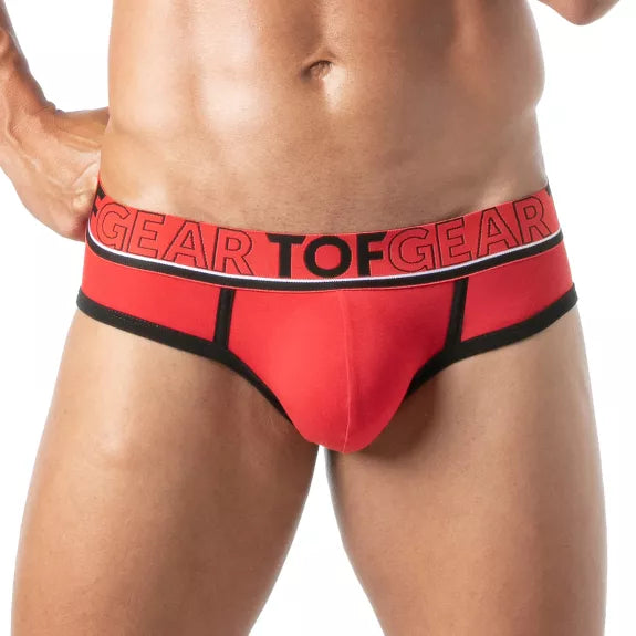Slips Herren Sportlich Weich Mit Elastischem Jacquard-Bund Rot | TOF Paris
