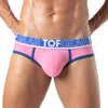 Herren Slips Pink mit elastischem Jacquard-Bund und Kontraststreifen | TOF Paris