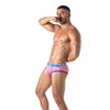Herren Slips Pink mit elastischem Jacquard-Bund und Kontraststreifen | TOF Paris