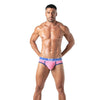 Herren Slips Pink mit elastischem Jacquard-Bund und Kontraststreifen | TOF Paris