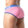 Herren Slips Pink mit elastischem Jacquard-Bund und Kontraststreifen | TOF Paris