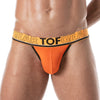 Jockstrap Orange mit flexiblem Jacquard-Bund & weichem Bi-Stretch Baumwollstoff | TOF Paris
