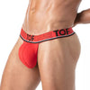 Herren Stringless Thong mit Komfort-Beutel und Jacquard-Bund - Rot | TOF Paris