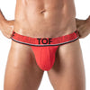 Herren Stringless Thong mit Komfort-Beutel und Jacquard-Bund - Rot | TOF Paris