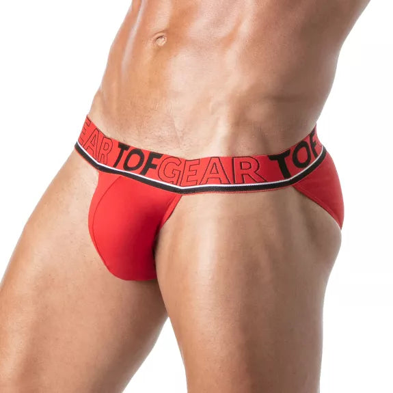 Tanga Herren Rot - Weicher Bi-Stretch Stoff & Jacquard-Bund | TOF Paris
