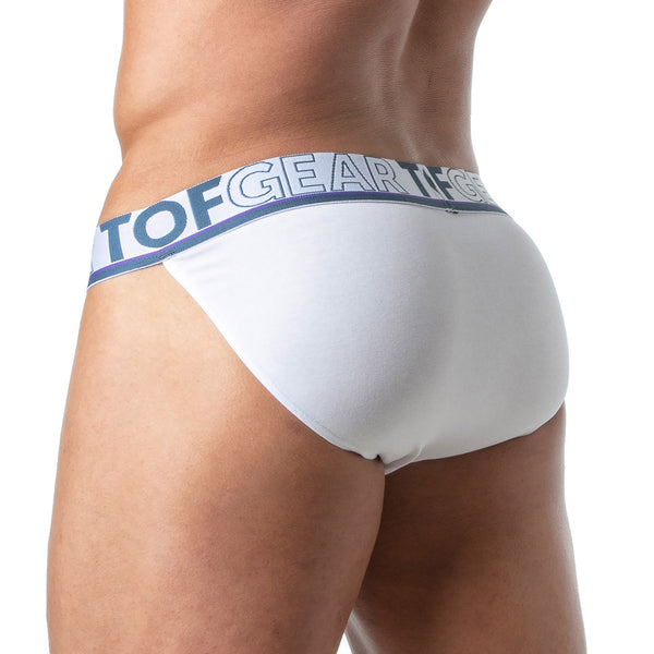 Tanga Weiß - Weicher Bi-Stretch Stoff mit Elastischem Jacquardbund | TOF Paris