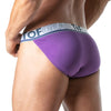Tanga mit Stretch-Baumwolle & flexiblem Jacquard-Bund in Lila | TOF Paris