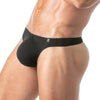 Herren Thong Cotton Bi-Stretch mit Komfort-Beutel Schwarz | TOF Paris