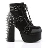 CHARADE-100 Plateau Stiefeletten Schwarz Matt Nieten von DemoniaCult – Ansicht 5