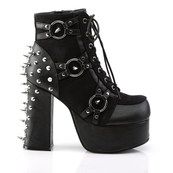 CHARADE-100 Plateau Stiefeletten Schwarz Matt Nieten von DemoniaCult – Ansicht 5