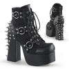 CHARADE-100 Plateau Stiefeletten Schwarz Matt Nieten von DemoniaCult