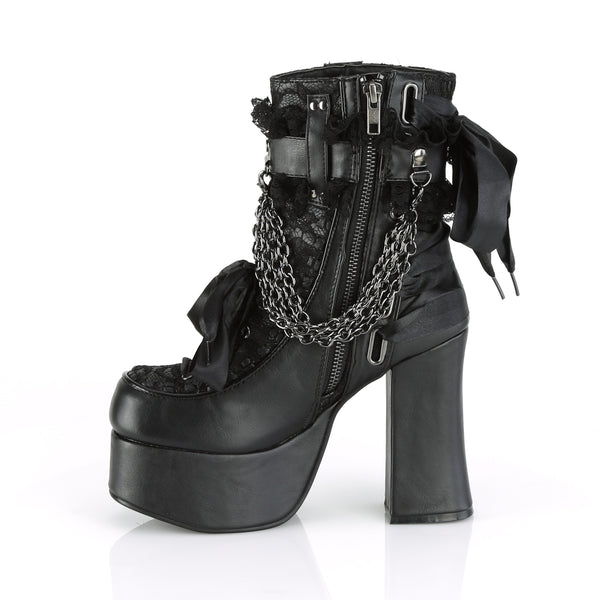 CHARADE-110 Plateau Stiefeletten - Schwarz von DemoniaCult – Ansicht 3