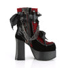 CHARADE-110 Plateau Stiefeletten Schwarz Matt Rot mit Schleifchen von DemoniaCult – Ansicht 5