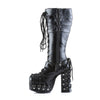 CHARADE-206 Plateau Stiefel Schwarz Lack Nieten von DemoniaCult – Ansicht 3