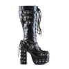 CHARADE-206 Plateau Stiefel Schwarz Lack Nieten von DemoniaCult – Ansicht 5
