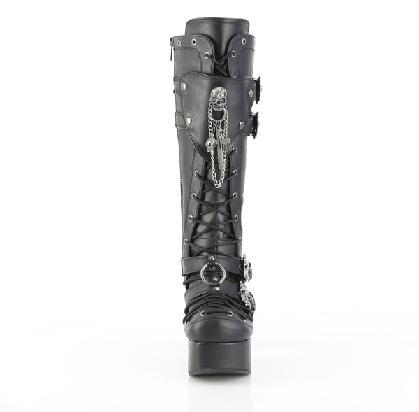 CHARADE-230 Plateau Stiefel Schwarz Matt von DemoniaCult – Ansicht 2