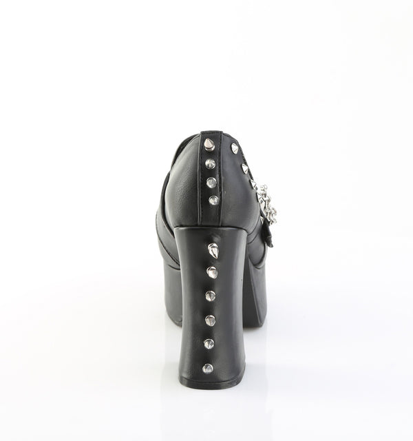 CHARADE-32 Plateau Pumps mit Nieten und Schiebeschloss von DemoniaCult – Ansicht 4