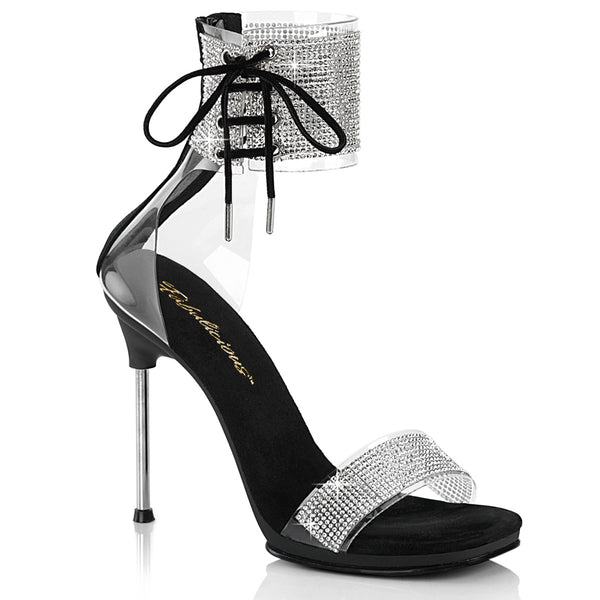 CHIC-47 Sandalette Schwarz Glitzer von Fabulicious