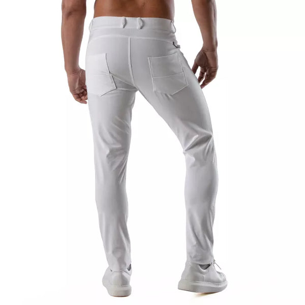 Weiße verführerische Chino Hose mit körperbetontem Schnitt von TOF Paris – Ansicht 3