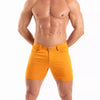 Orangene kurze Chinoshorts mit figurbetontem Schnitt von TOF Paris – Ansicht 4