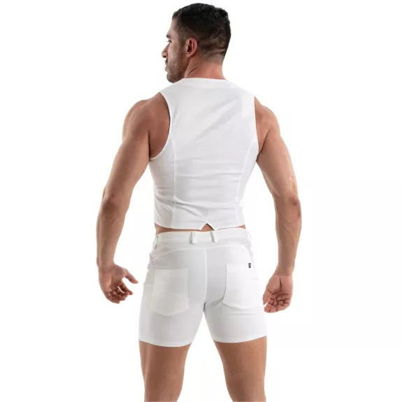 Chino Shorts Weiß - Slim Fit, Stretchstoff & 5 Taschen Design | TOF Paris