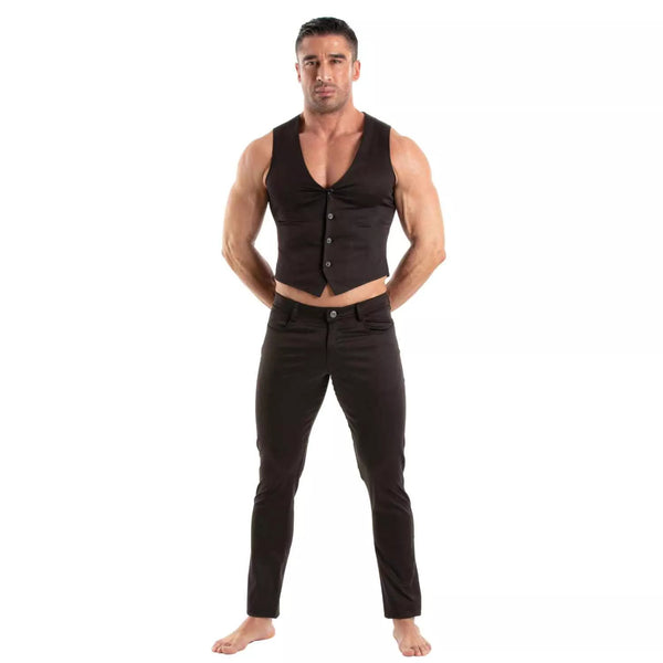 Chino Weste Herren Slim Fit Stretch - Eleganz in Schwarz | TOF Paris