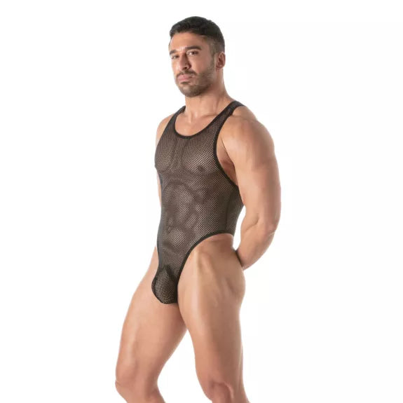 Body Thong Herren - Schwarz, elastisch & atmungsaktiv, transparent, Schwarz | TOF Paris