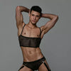 Bustier Herren Fishnet Mesh - Verstellbar & Atmungsaktiv, Schwarz | TOF Paris