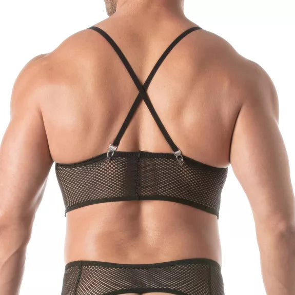 Bustier Herren Fishnet Mesh - Verstellbar & Atmungsaktiv, Schwarz | TOF Paris
