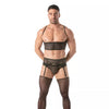 Bustier Herren Fishnet Mesh - Verstellbar & Atmungsaktiv, Schwarz | TOF Paris