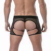 Herrenstring Fishnet Chaps - elastisch, transparent & provokativ, Schwarz | TOF Paris