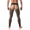 Fishnet Leggings Chaps - Transparenter Look mit Low-Rise Taille, Schwarz | TOF Paris