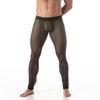 Leggings Herren Mesh - Transparente Netz-Optik mit Fronttasche, Schwarz | TOF Paris