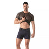 Mesh T-Shirt Herren - Transparenter Look, Atmungsaktiv & Enganliegend, Schwarz | TOF Paris