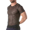 Mesh T-Shirt Herren - Transparenter Look, Atmungsaktiv & Enganliegend, Schwarz | TOF Paris