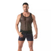 Tank Top Herren Mesh-Optik Stretch Komfort Schwarz | TOF Paris