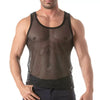 Tank Top Herren Mesh-Optik Stretch Komfort Schwarz | TOF Paris