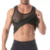 Tank Top Herren Mesh-Optik Stretch Komfort Schwarz | TOF Paris