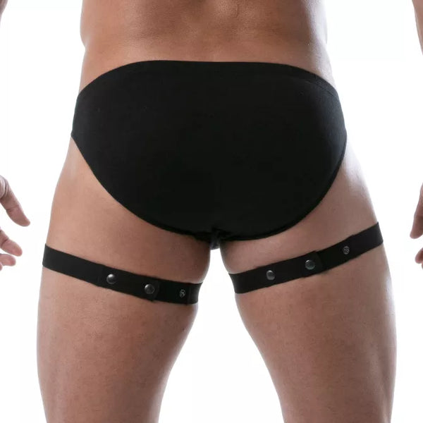 Schwarzes Circuit Leg Harness mit elastischer Premium Passform von TOF Paris – Ansicht 3