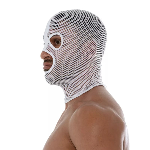 Weiße Circuit Mesh Hood im sportlichen Designer Look von TOF Paris – Ansicht 2