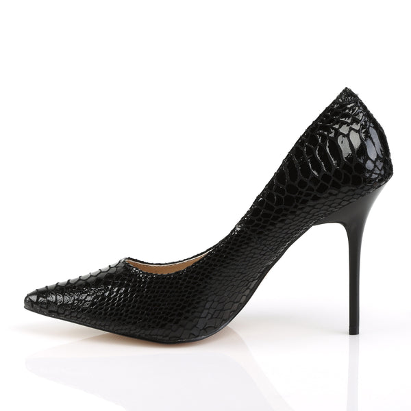CLASSIQUE-20SP Pumps Schwarz Snake-Print Leder | Pleaser SALE